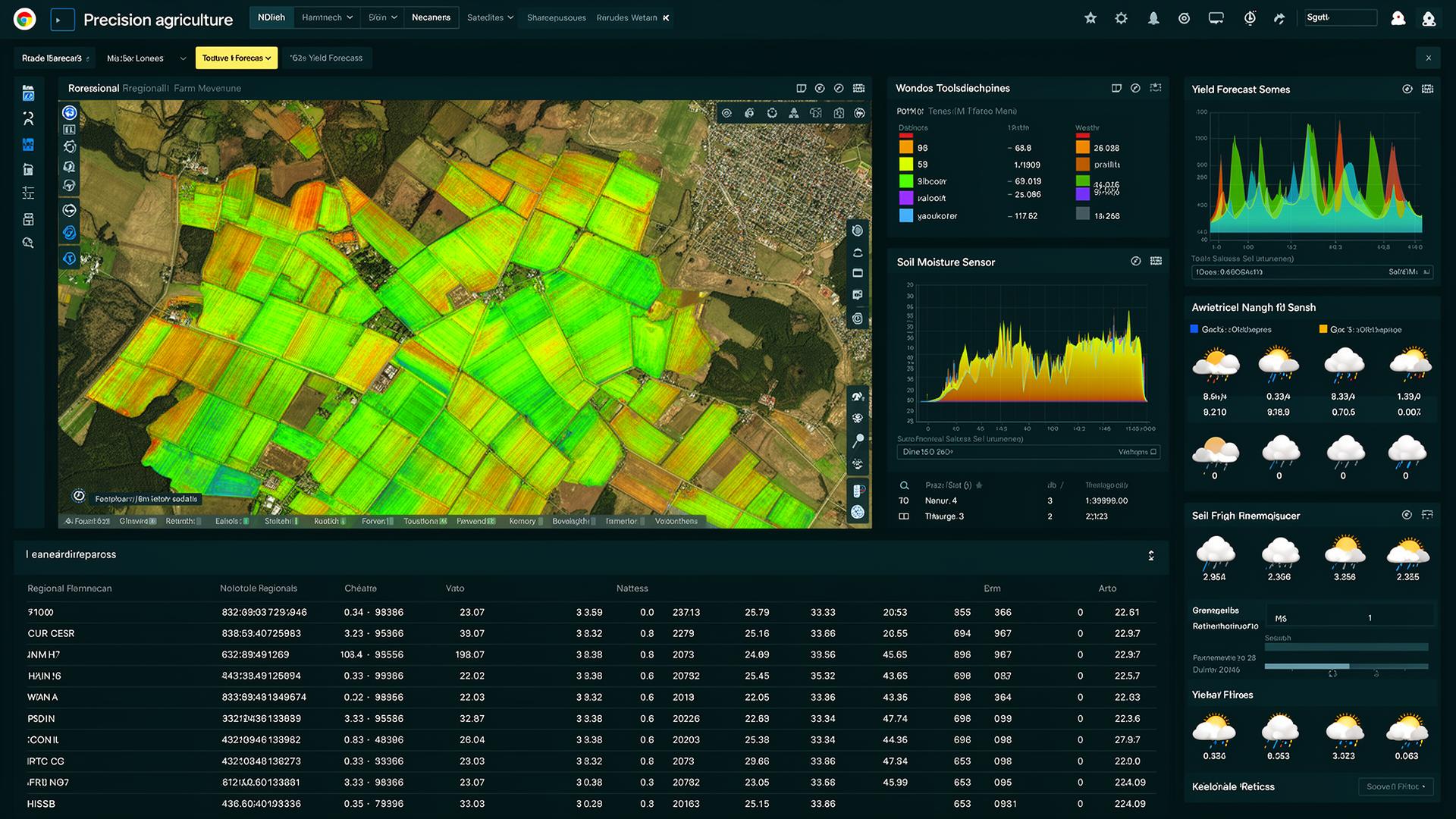 NDVI field health and yield forecast workspace.