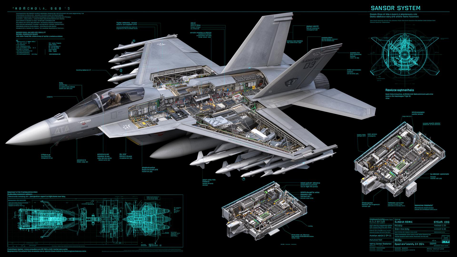 Multi-role airframe - avionics and mission computer schematic.