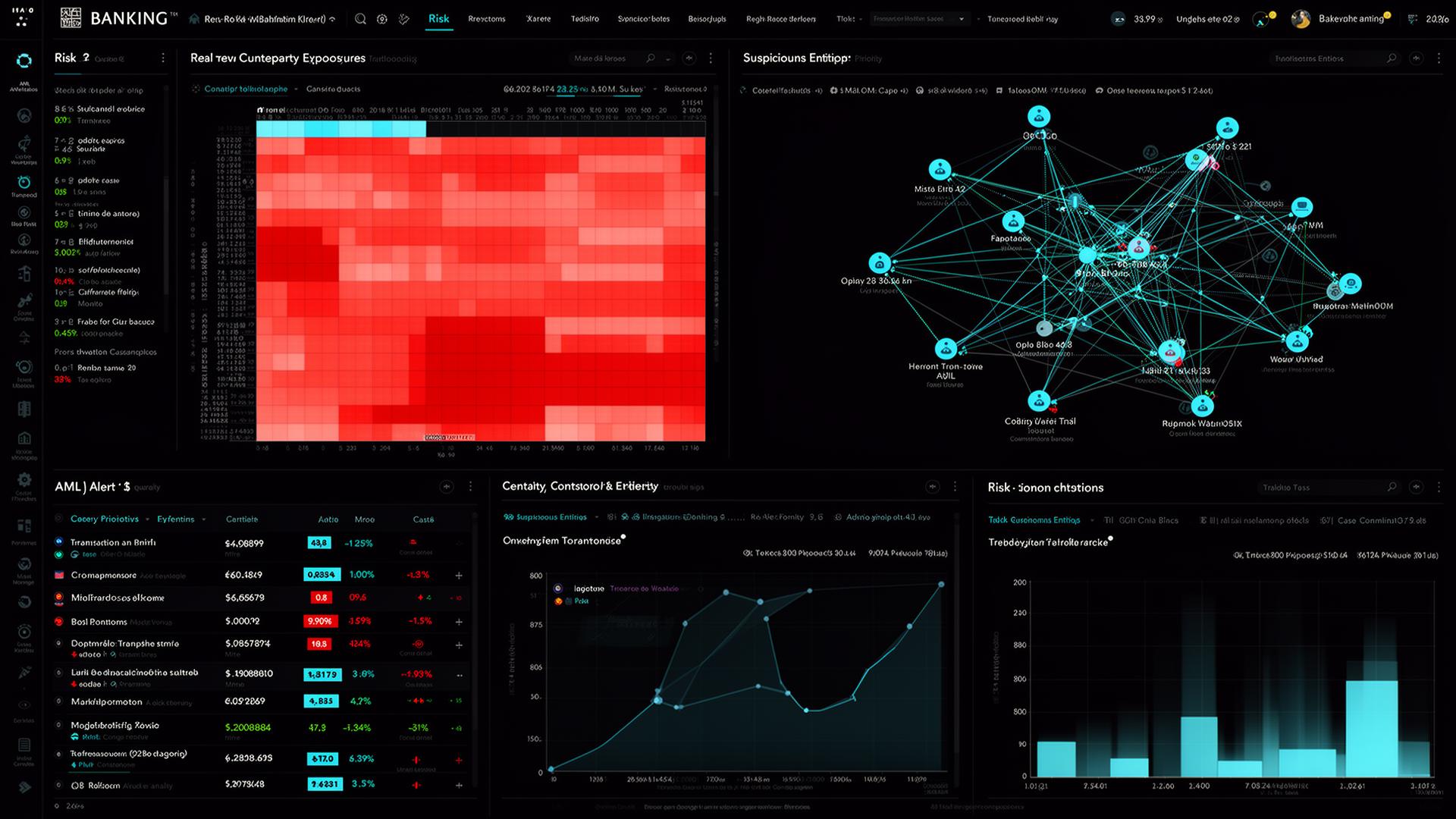Risk and AML surveillance with entity graph.