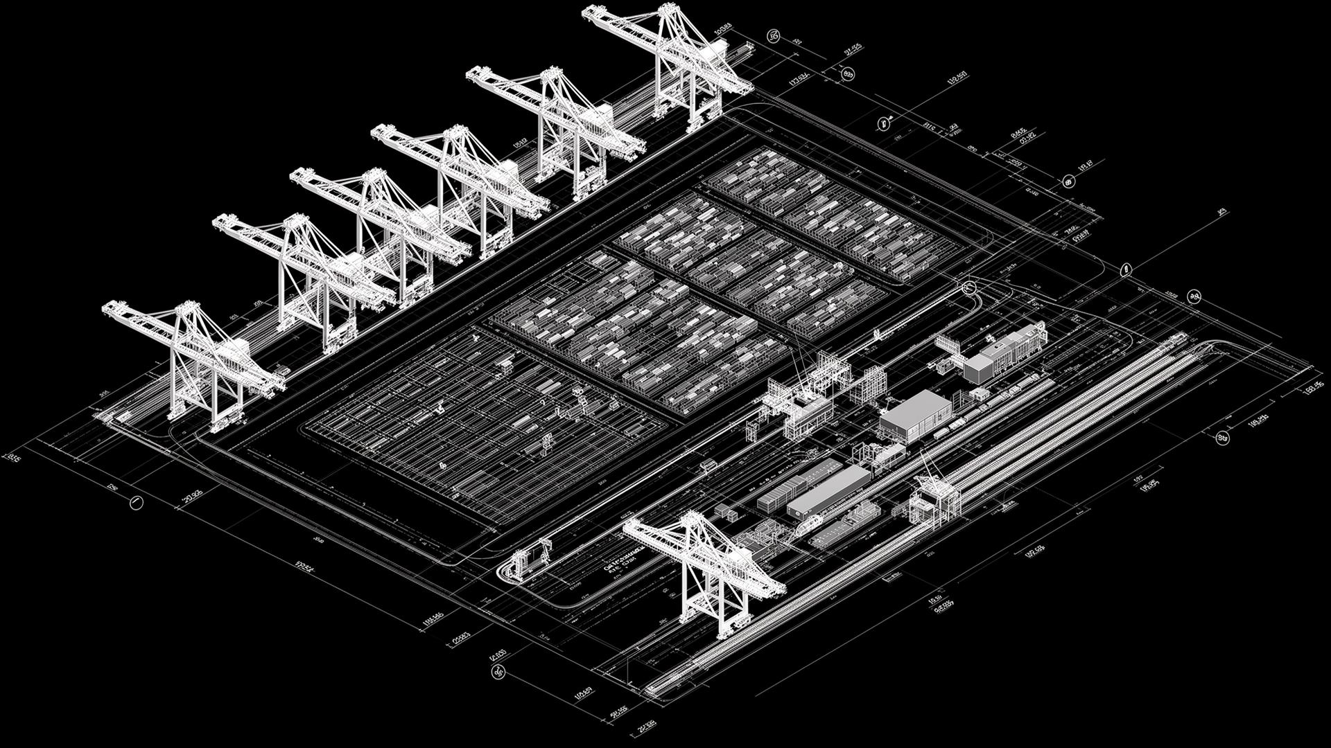 Terminal yard topology - quay-to-rail blueprint.